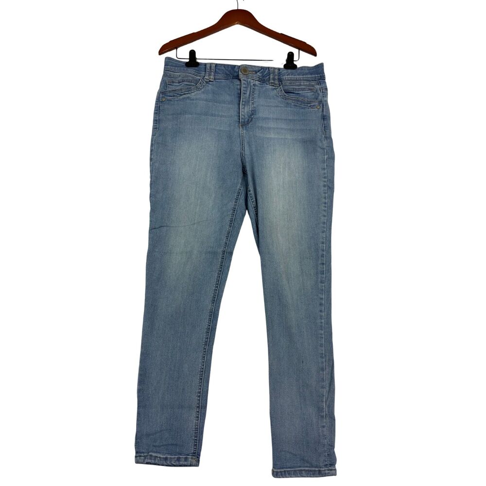 Democracy Ab Technology Womens Size 14 Blue Stretch Straight Leg Jeans Mid Rise